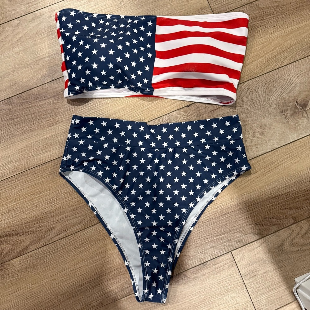 SOLD American Flag Bikini Set